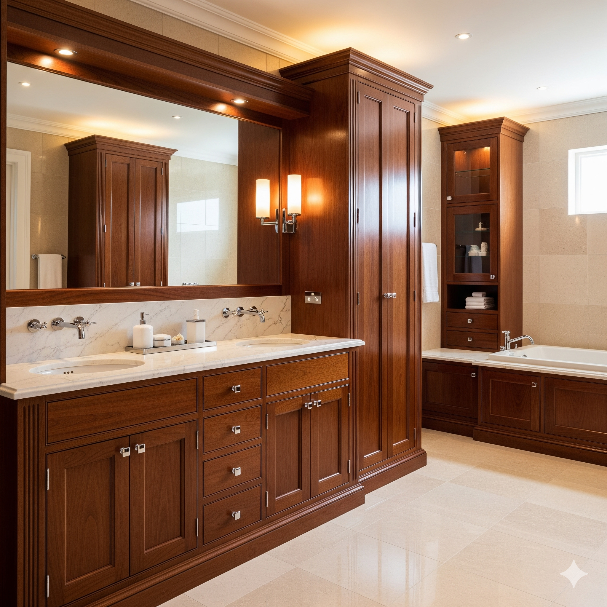 Sleek dark cabinetry in a luxury kitchen with integrated lighting.